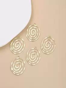 5pcs Spiral Design DIY Pendant - Yellow Gold - View 3