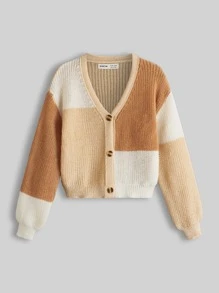 Muchica Colourblock Drop Shoulder Cardigan - Multicolor - View 1