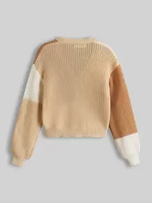 Muchica Colourblock Drop Shoulder Cardigan - Multicolor - View 2