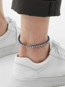 Men Rhinestone Decor Anklet - Multicolor - View 1