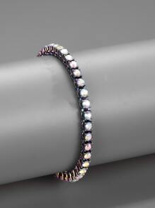 Men Rhinestone Decor Anklet - Multicolor - View 2