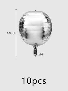 10 piezas Globo decorativo - Plateado - Ver 3