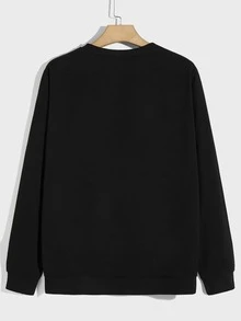 Manfinity Men Graphic Print Sweatshirt - Black - View 2