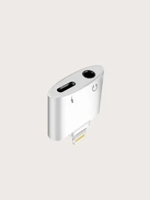 Adaptador de cable de cargador Lightning relámpago a audio & - Blanco - Ver 2