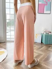 Dopamine Dressing High Waist Wide Leg Trousers - Coral Pink - View 2