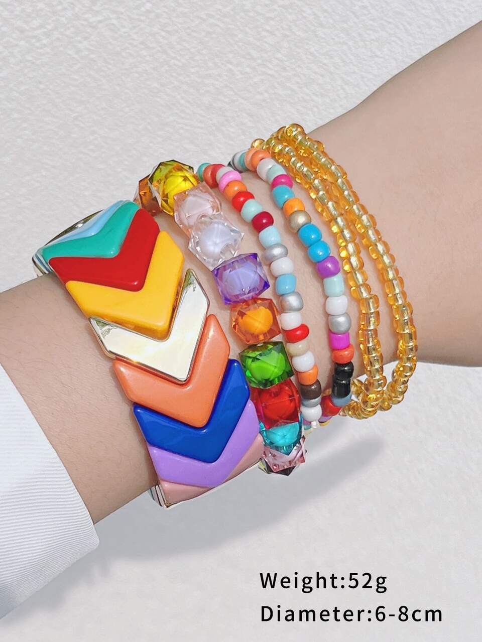6pcs/Set Colorful Bracelet Set, Suitable For Daily Wear