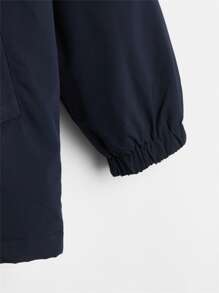 SHEIN 男孩補丁細節連帽加絨內裏外套