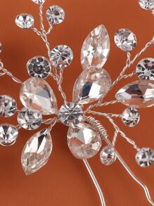 2 chiếc kẹp tóc đính đá lấp lánh trang trí cô dâu, vương miện phong cách Boho, phụ kiện đội đầu cho đám cưới và ngày Valentine. - Bạc - Xem 4