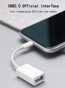 Cable adaptador USB 2.0 a Tipo-C, adaptador OTG para conectar dispositivos USB como unidades flash, mouse, lector de tarjetas a teléfonos inteligentes con Tipo-C - Blanco - Ver 6
