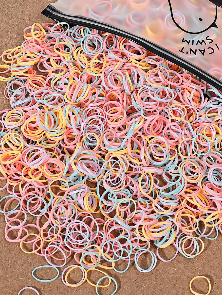 2000入組小女童素色髮圈 - 彩色 - 查看 1