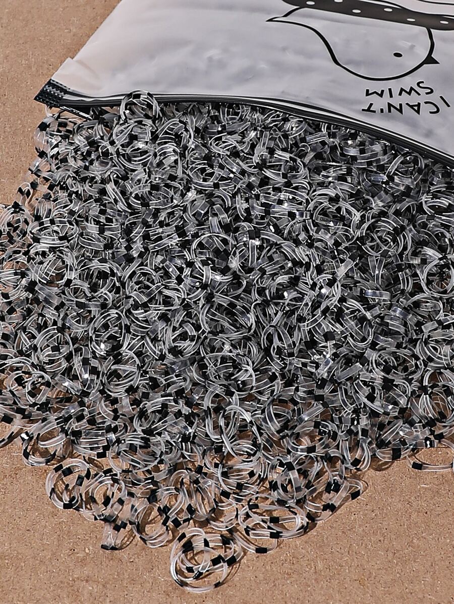 2000 piezas diademas de goma empalmadas transparentes y coloridas para niñas para uso diario - Multicolor - Ver 1