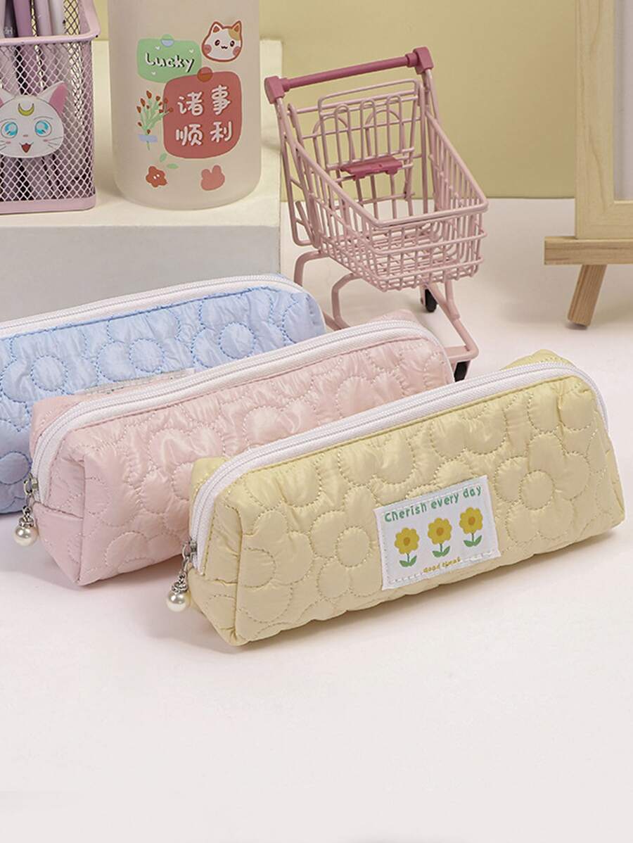 1pc Flower Pattern Random Pencil Case - Multicolor - View 1