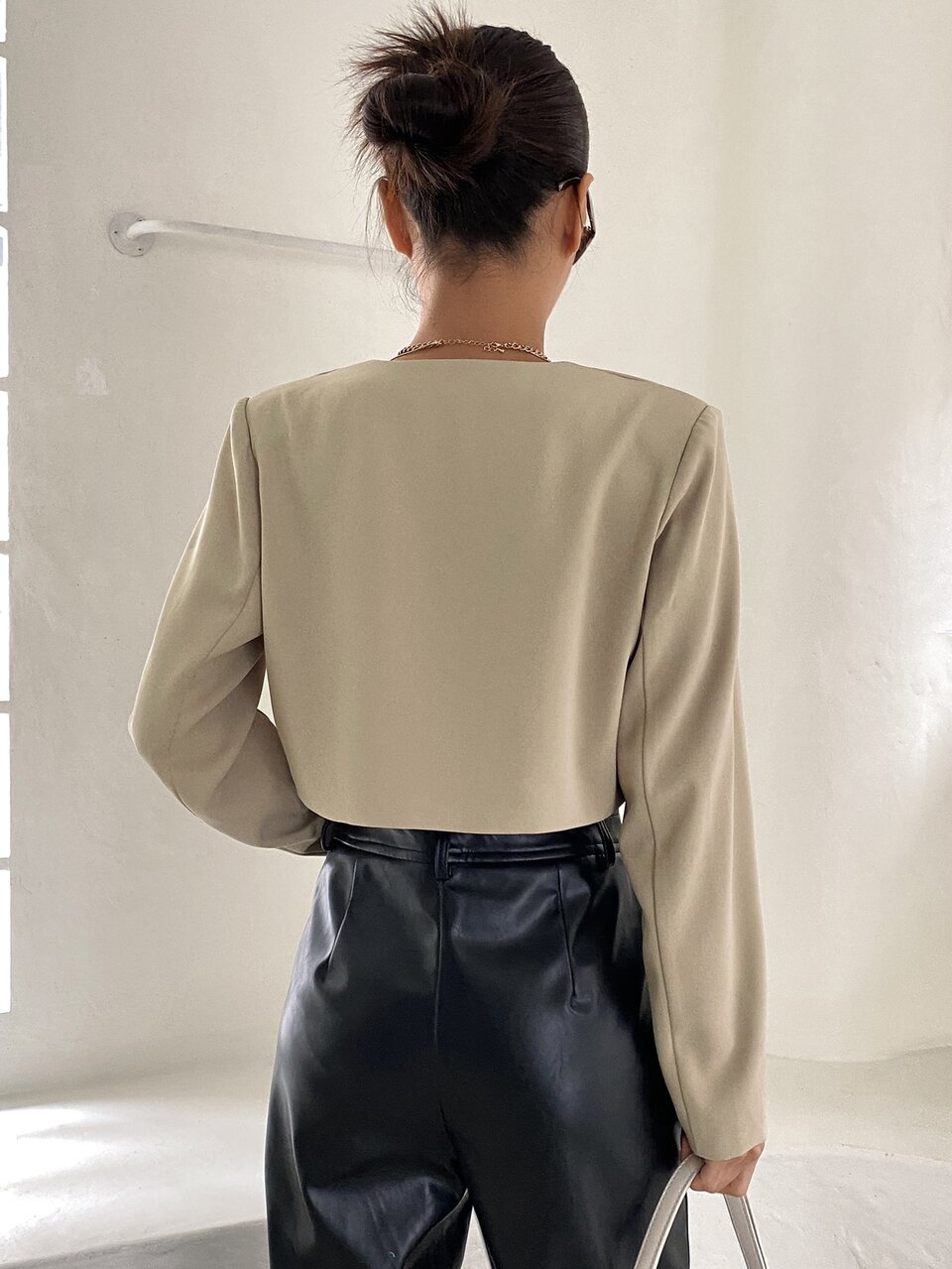 Open Front Crop Blazer