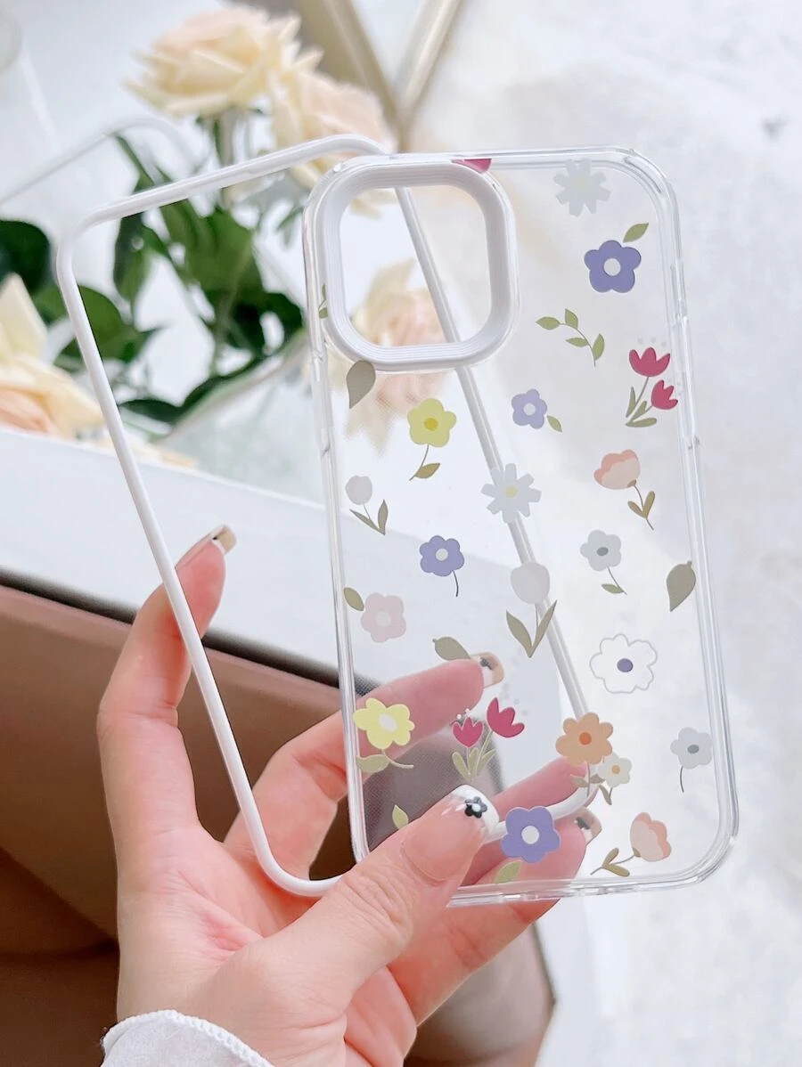 bloem transparant telefoonhoesje