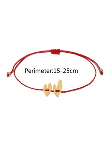 1 件/5 件多功能手工不锈钢心形手链情人节 - 紅色 - 查看 5