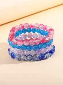 4入組撞色串珠手鏈 - 彩色 - 查看 1