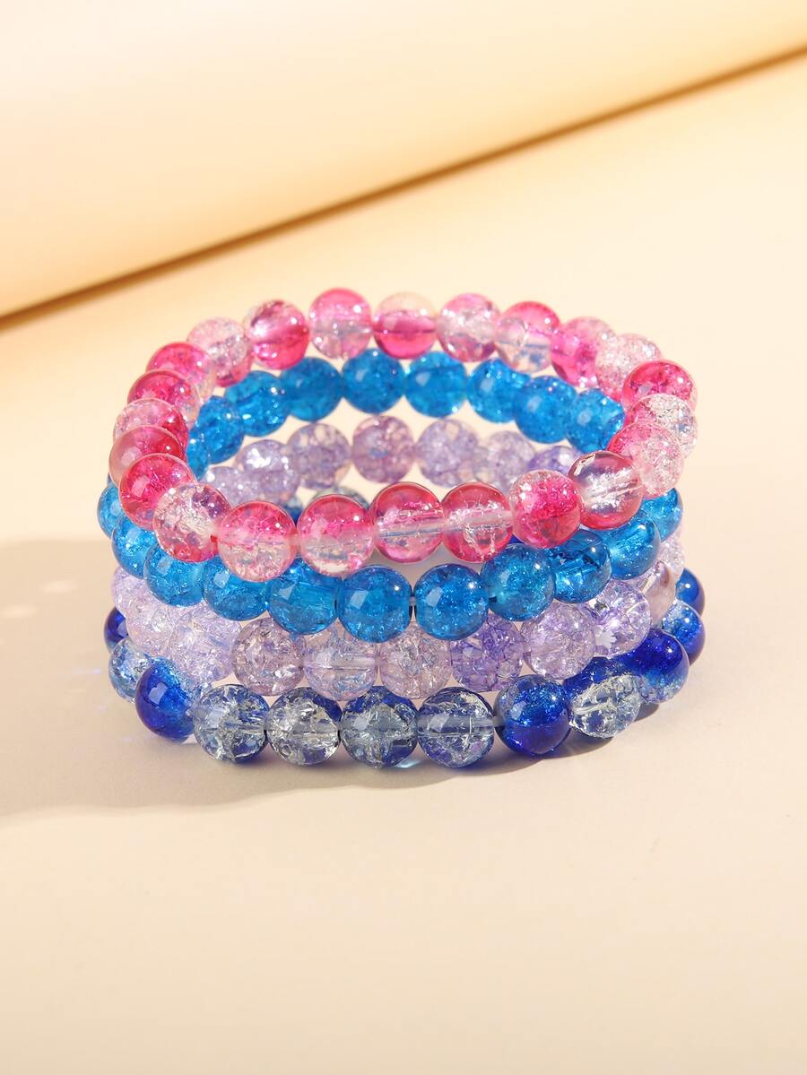 4入組撞色串珠手鏈 - 彩色 - 查看 1