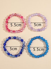 4入組撞色串珠手鏈 - 彩色 - 查看 3