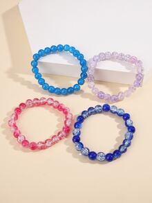 4入組撞色串珠手鏈 - 彩色 - 查看 4