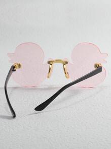 Gafas de moda sin montura de lentes de pato - Rosa Pálido - Ver 2