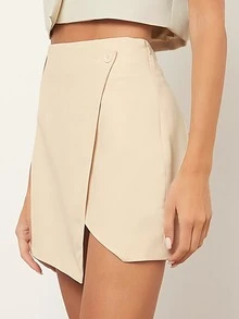 SHEIN Unity 素色裹身裙 - 杏色 - 查看 3