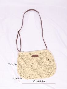 Patch Detail Straw Bag - Beige - View 4