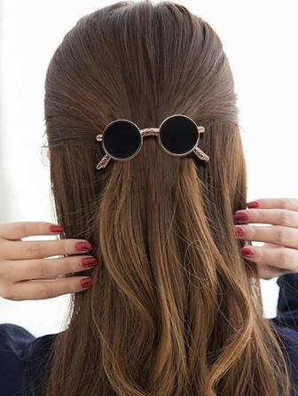 1 pieza/2 piezas Pinzas para el cabello con forma de gafas de sol personalizadas y lindas de moda para mujeres y niñas, accesorios para el cabello