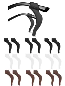 9pairs Anti-Slip Glasses Accessories, Fixed And Anti Falling Silicone Glasses Leg And Foot Covers, Sports Anti Slip Sleeves Ear Sleeves Hooks,Perfect For Glasses, Sunglasses & Glasses Glasses Accessories For Women