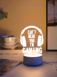 1pc 6 Led Slogan Graphic Decoration Light - Yellow - View 1