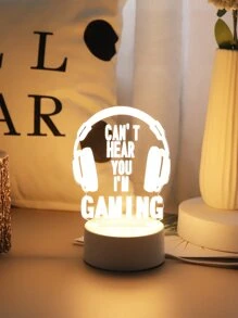 1pc 6 Led Slogan Graphic Decoration Light - Yellow - View 4