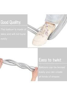 20入組金色金屬動物造型氣球,可用於編織氣球、兒童派對裝飾和玩具 - 銀色 - 查看 3