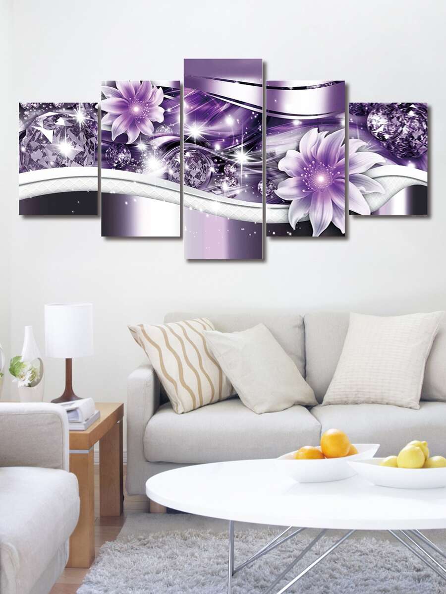 5入組鑽石藝術繪畫成套工具,DIY寶石工藝品充分鑽頭水鑽繪畫墻面裝飾適用於成年人 - 彩色 - 查看 1