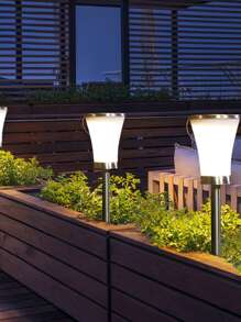 1pc ABS Solar Lawn Lamp, Solar Pathway Light For Outdoor, Outdoor Garden Lighting For Pathway, Yard, Patio - Yellow - View 1