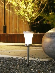 1pc ABS Solar Lawn Lamp, Solar Pathway Light For Outdoor, Outdoor Garden Lighting For Pathway, Yard, Patio - Yellow - View 6