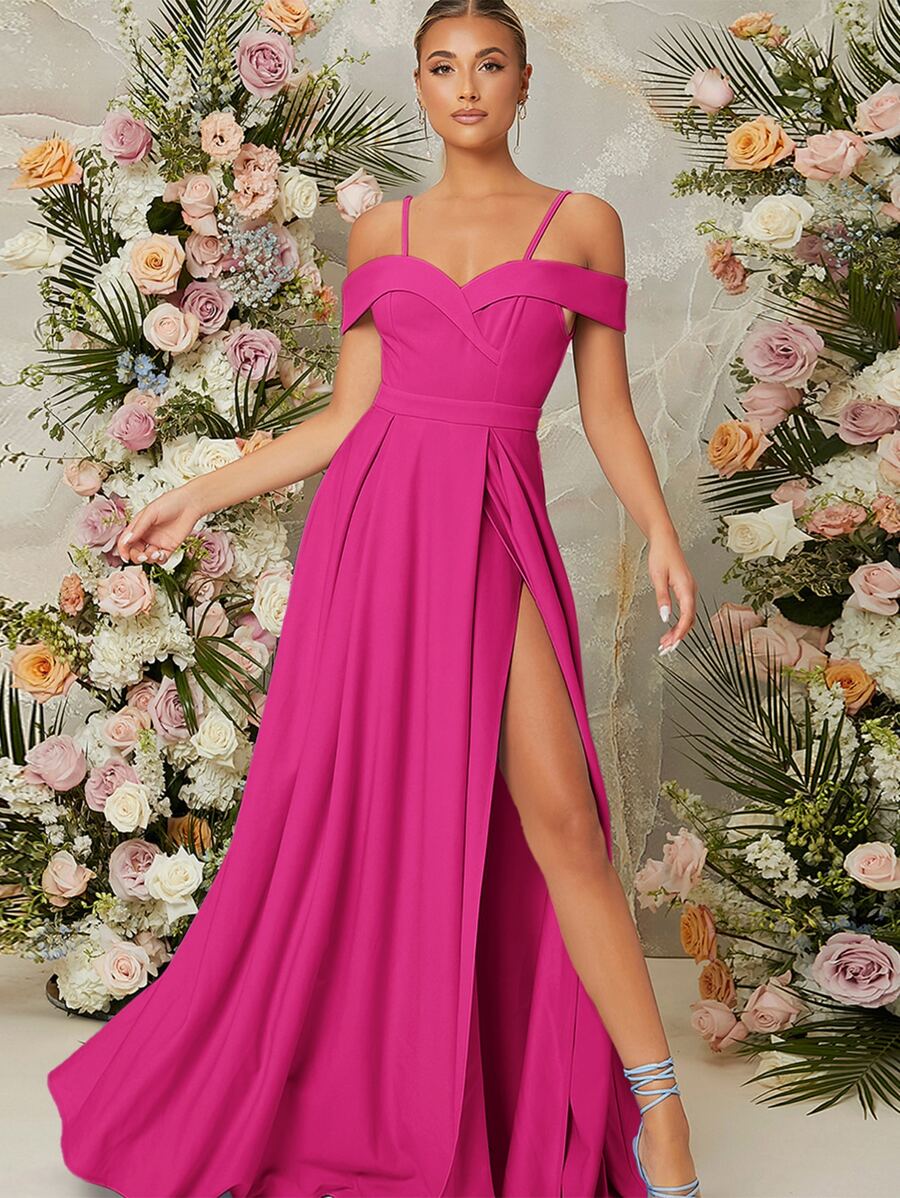 SHEIN Belle 挖肩高衩洋裝