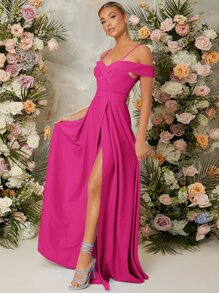 SHEIN Belle 挖肩高衩洋裝