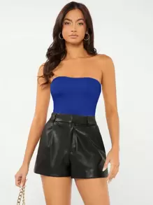 SHEIN BASICS 素色抹胸上衣