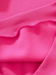 SHEIN Unity Letter Graphic Thermal Lined Sweatshirt & Joggers - Hot Pink - View 5