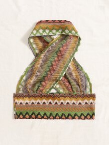 SHEIN VCAY Áo hai dây Lộ Lưng Hội Chữ thập Cắt ra Hình học Boho - Nhiều màu - Xem 2