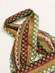 SHEIN VCAY Áo hai dây Lộ Lưng Hội Chữ thập Cắt ra Hình học Boho - Nhiều màu - Xem 3