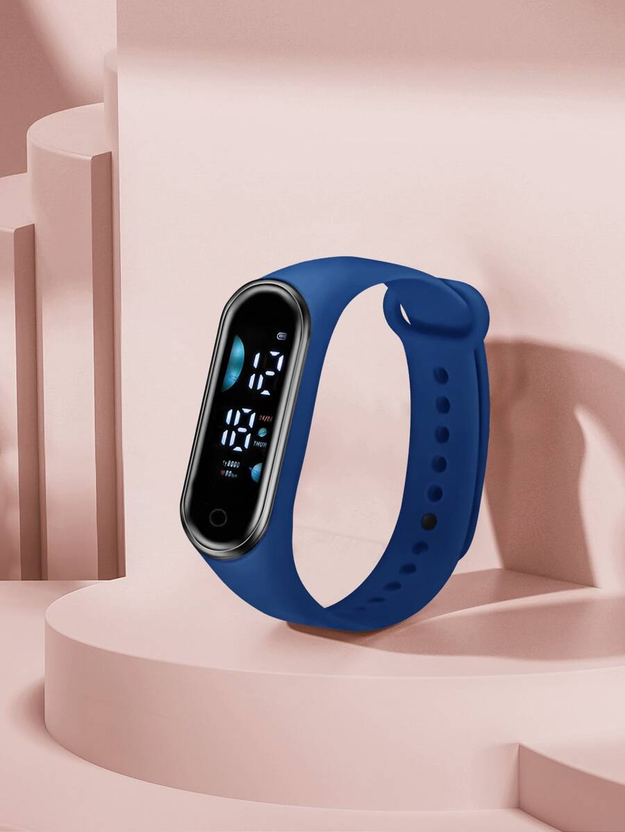 Kids Oval Dial Electronic Watch - Blue - View 1