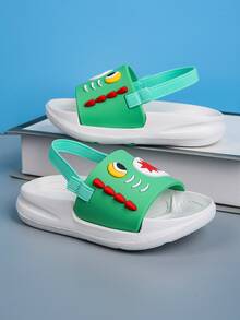 Boys Cartoon Dinosaur Graphic Slippers - Multicolor - View 3