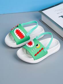 Boys Cartoon Dinosaur Graphic Slippers - Multicolor - View 5