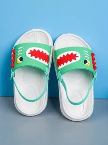 Boys Cartoon Dinosaur Graphic Slippers - Multicolor - View 2