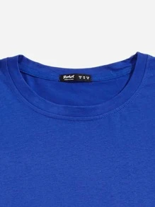 Goth Guys Skeleton & Heart Print Tee - Royal Blue - View 3