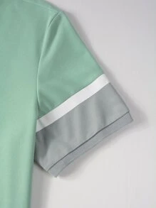 Manfinity Homme Áo thun có cổ Nam Nút phía trước Khối Màu Giải trí - Nhiều màu - Xem 3