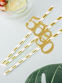 10入組50歲生日派對一次性吸管 - 彩色 - 查看 5