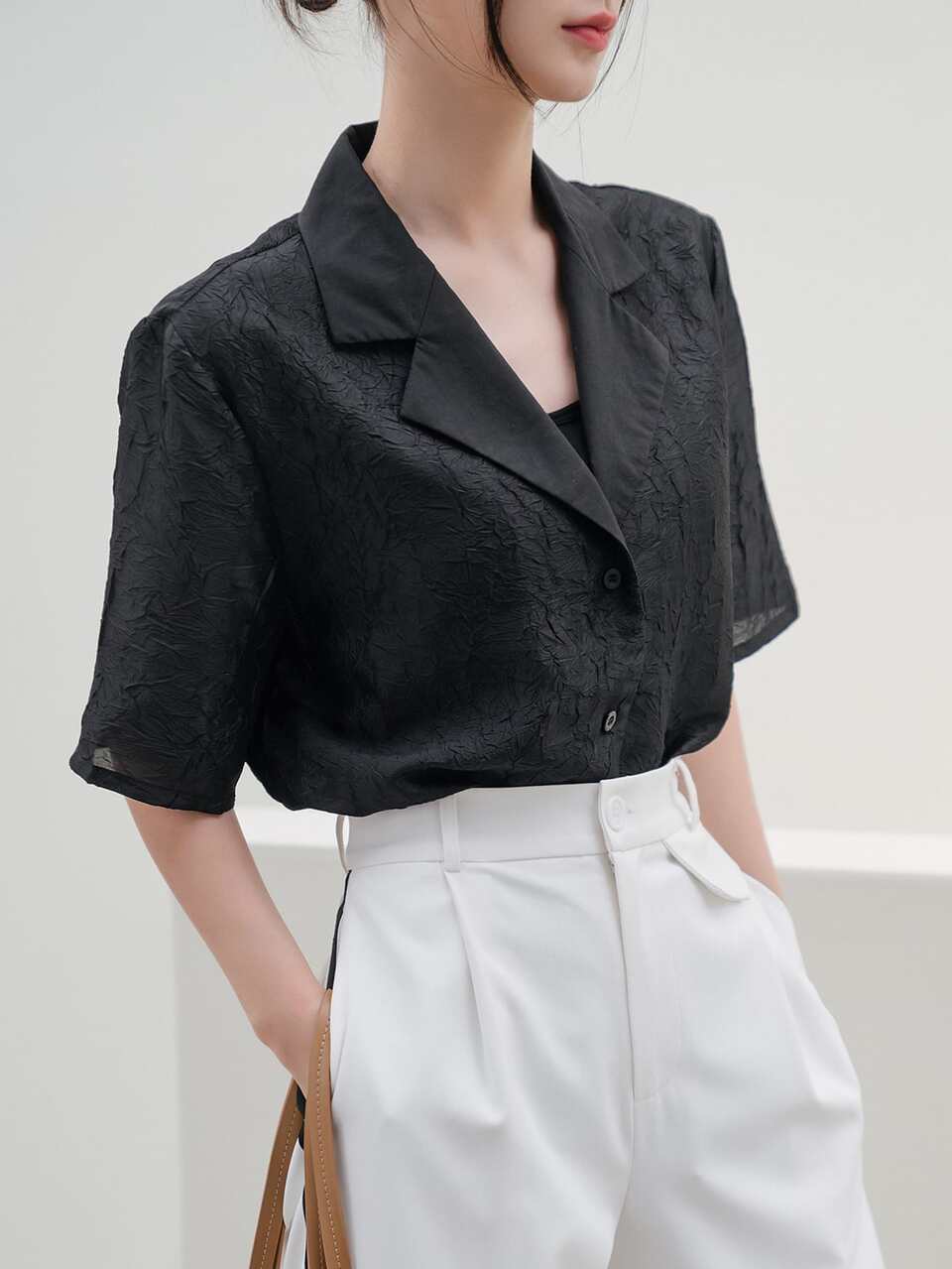 Lapel Collar Button Front Shirt
