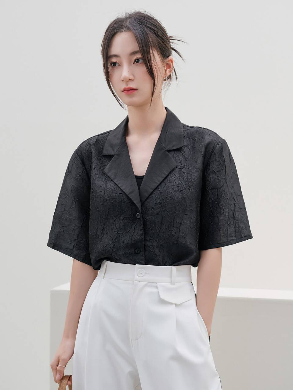 Lapel Collar Button Front Shirt