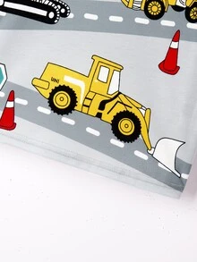 SHEIN Young Boy Car Print Tee - Grey - View 4